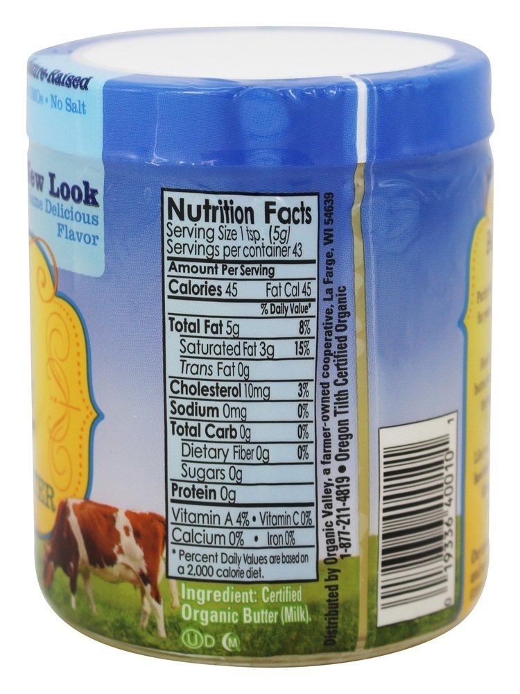Organic Valley Purity Farm Ghee pour: pourable, aroma-rich finish for sauces and roasting.
