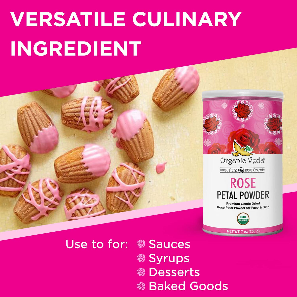 Organic Veda rose petal powder mixed into a DIY face mask for skincare
