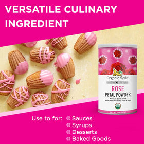 Organic Veda rose petal powder mixed into a DIY face mask for skincare