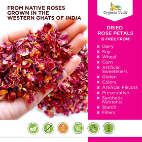 Organic Veda rose petals as edible topping for cakes and desserts