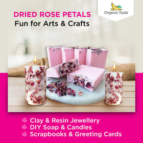 Organic Veda rose petals for DIY crafts, scrapbooks, and confetti