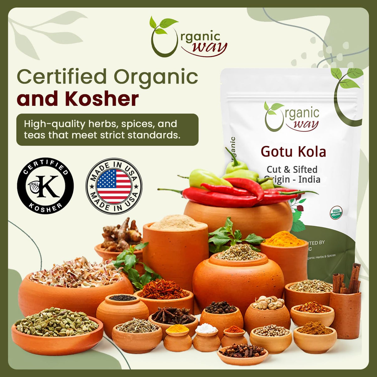 Organic Way 2 oz resealable packaging preserves aroma.