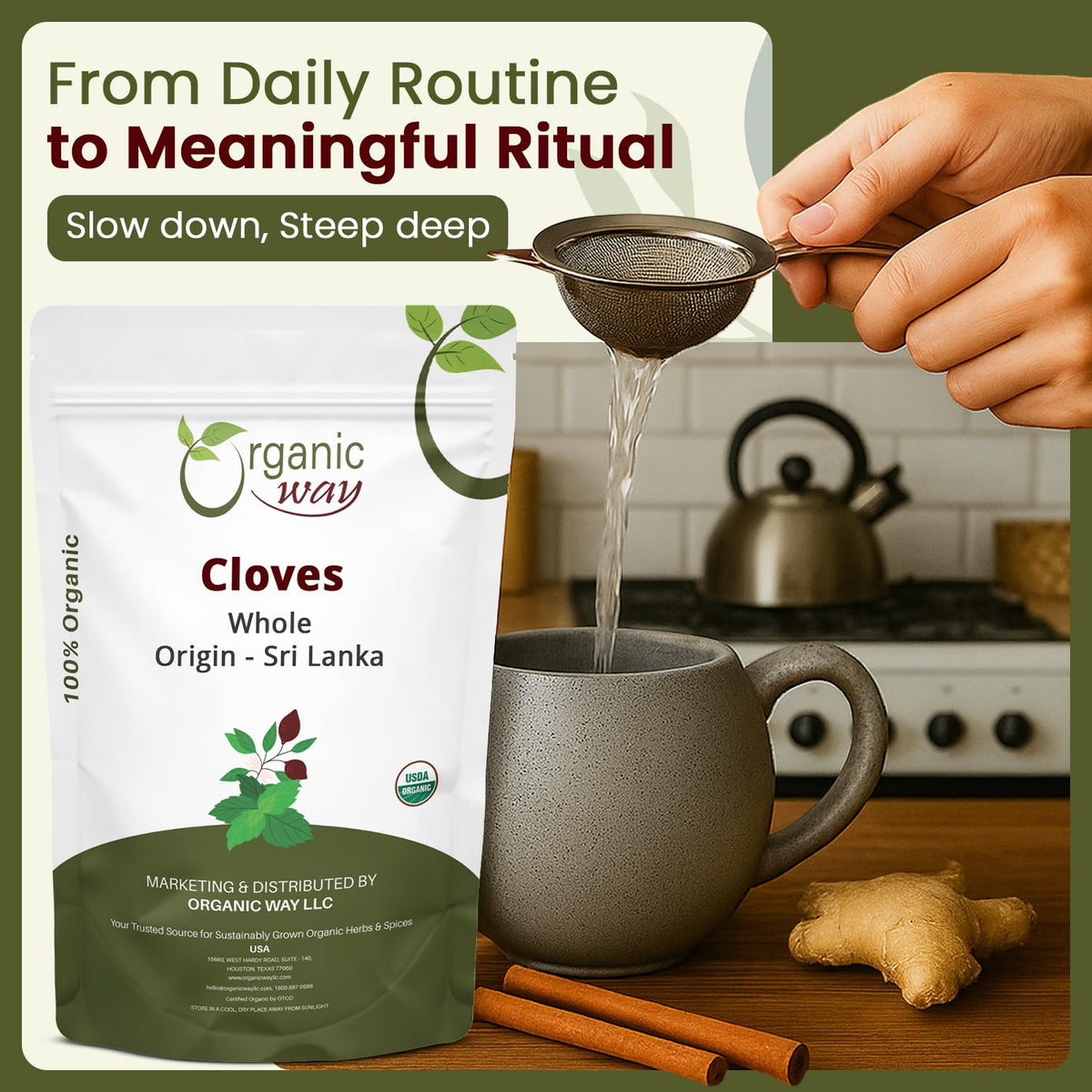 Organic Way premium cloves for stews and rice dishes with depth.