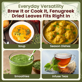Organic Way fenugreek leaves in soup elevate vegetarian dishes