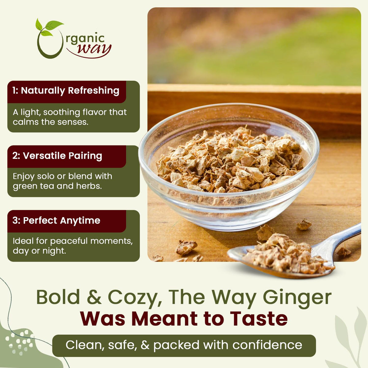 Organic Way ginger spice blend mix in a bowl