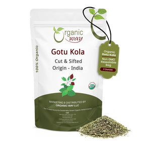 Organic Way gotu kola cut for tea blends and infusions.