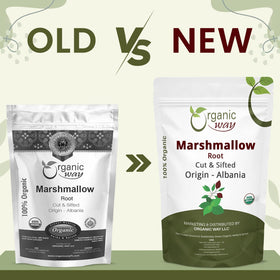Organic Way marshmallow root dried root bundle ready for storage.