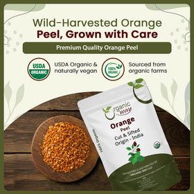 Organic Way orange peel for baking, fragrant notes in desserts.