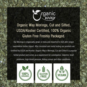 Organic Way Moringa origin India label underlines traceable sourcing and heritage.