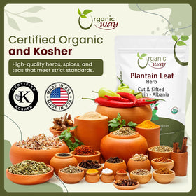 Organic Way Albanian wild-harvest origin note on packaging