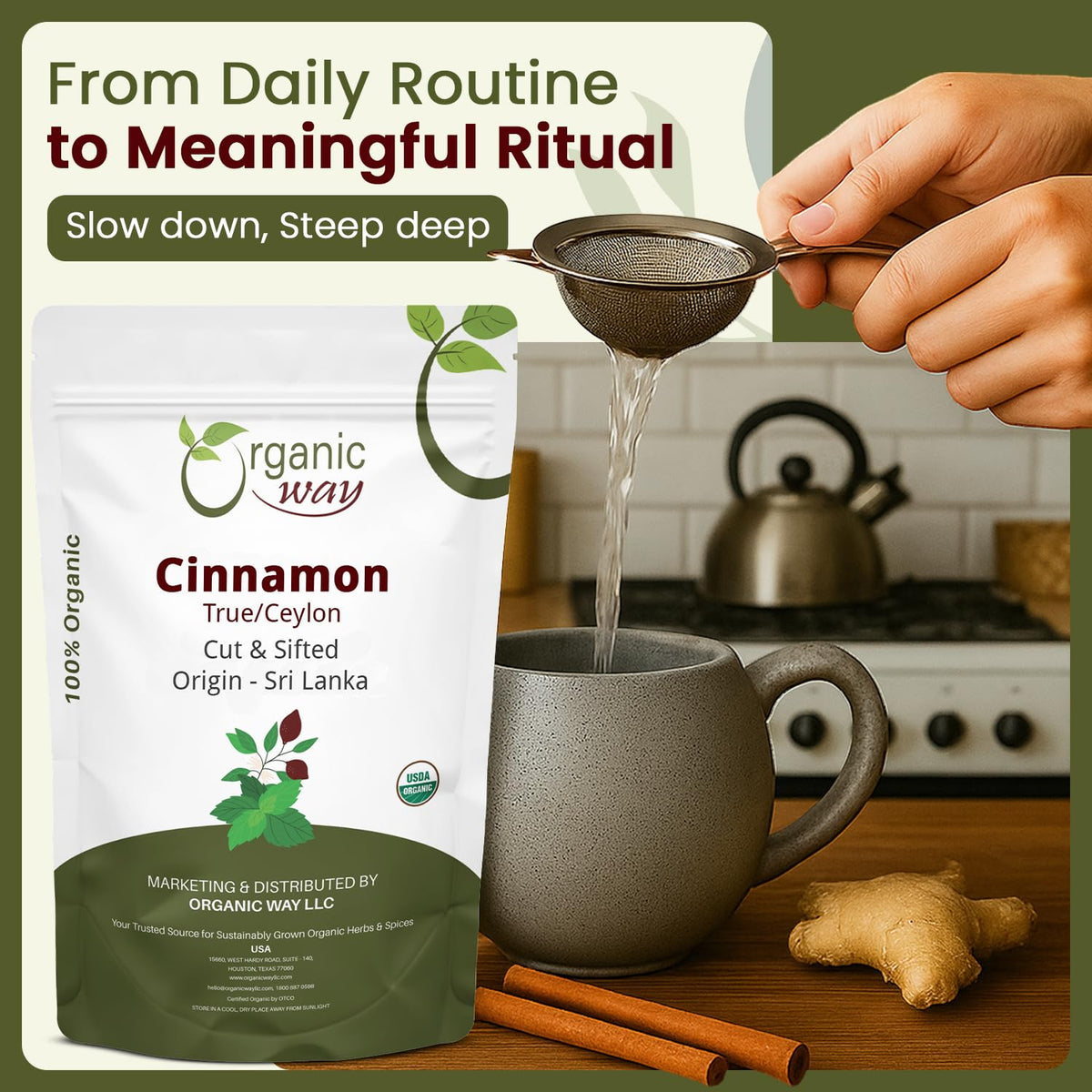 Organic Way Sri Lanka origin cinnamon farms under sun hand-picked