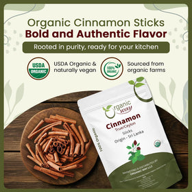 Organic Way Cinnamon Sticks jar for easy pantry storage and accessibility.
