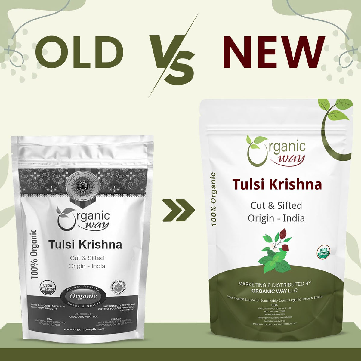 Organic Way Tulsi Krishna resealable pack preserves aroma, color, and freshness for daily use.