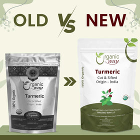 Organic Way haldi root pieces ideal for blends and cooking.