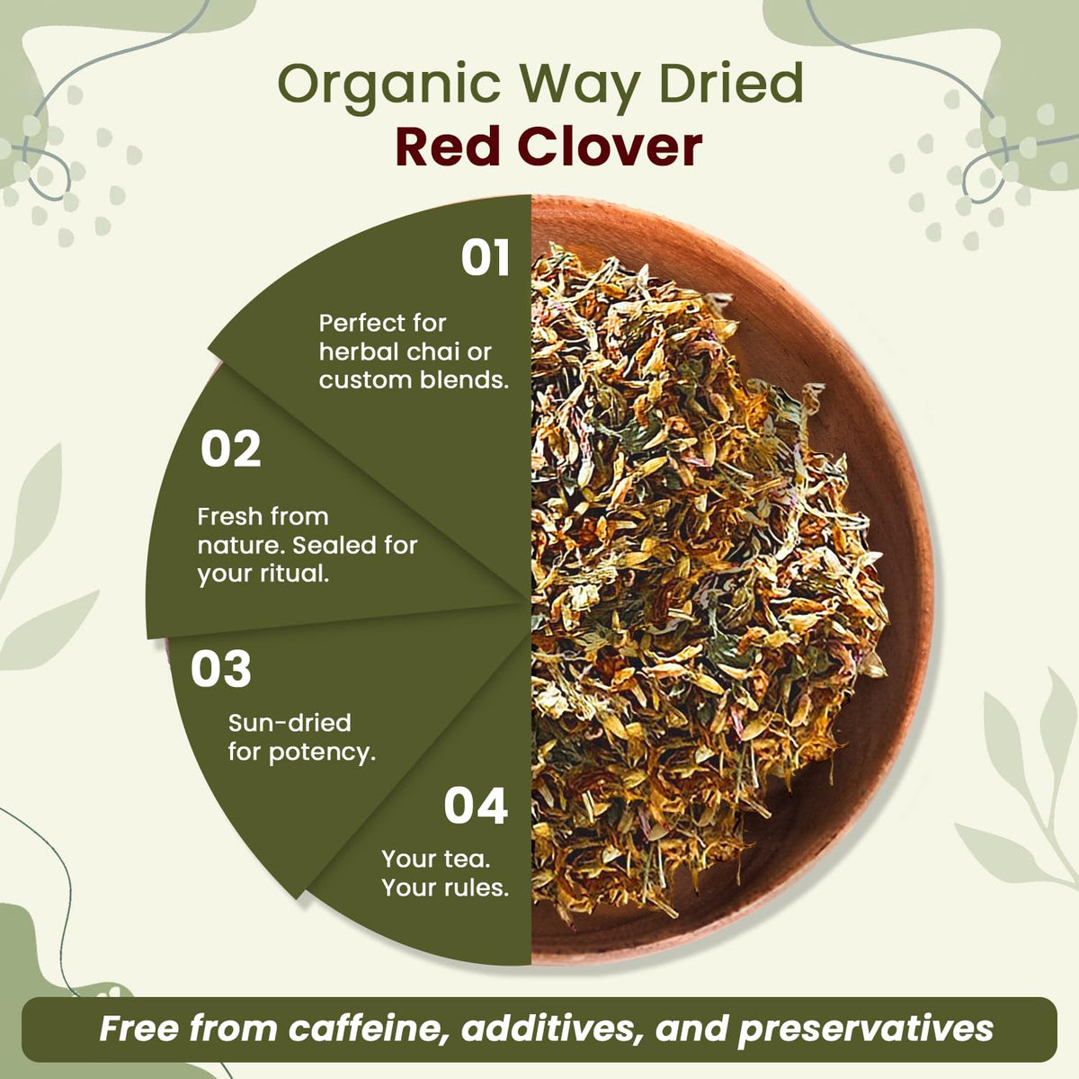 Organic Way USDA certification label on red clover packaging