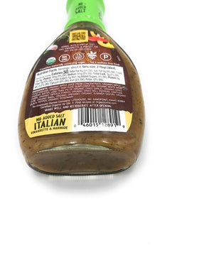 Closeup of Organicville dressing label highlighting clean ingredients