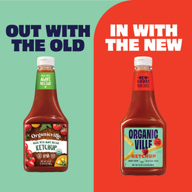 Organicville Organic Ketchup squeeze bottle ready for dipping fries