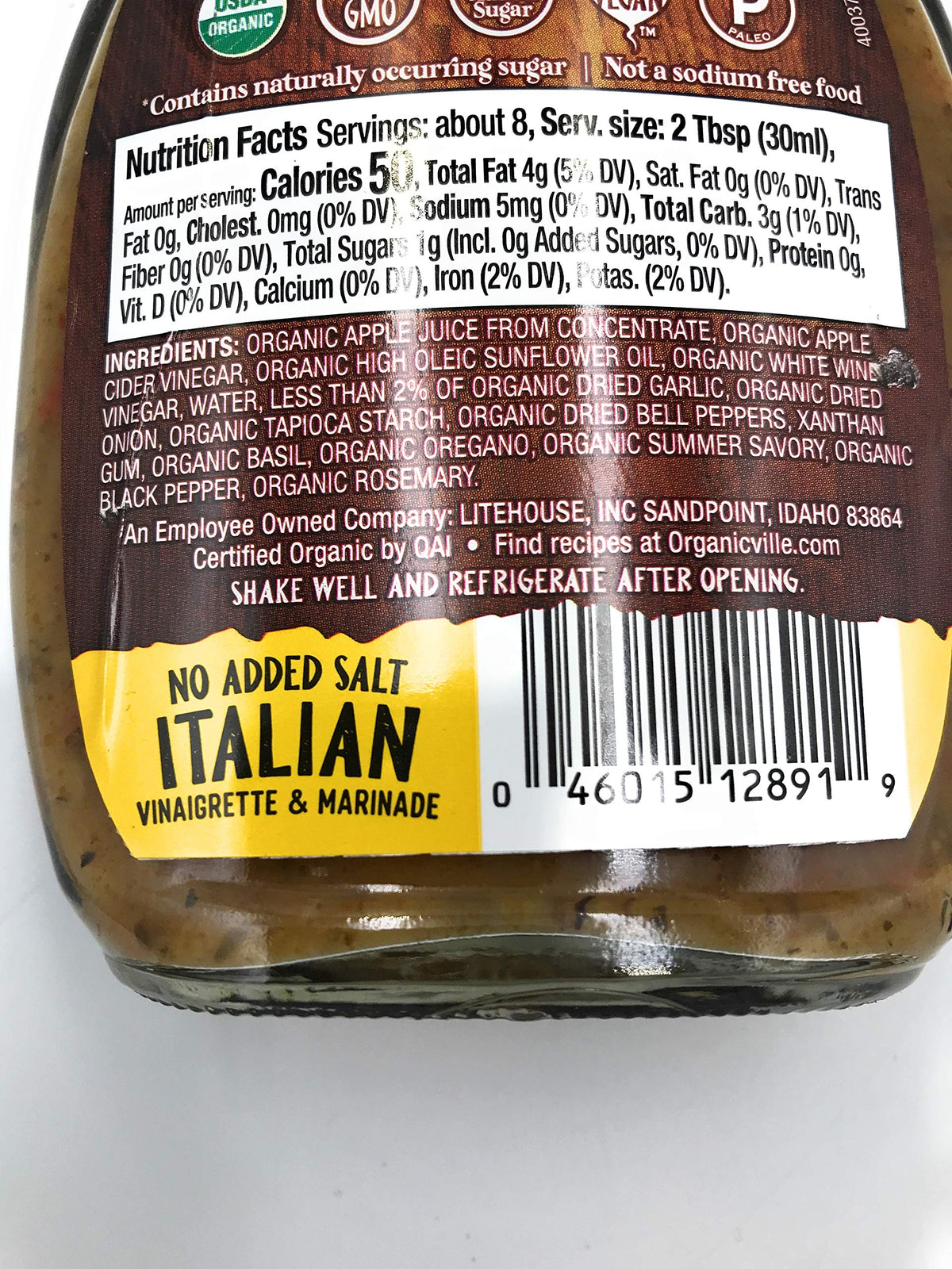 Organicville Italian Dressing on greens enhances freshness and texture