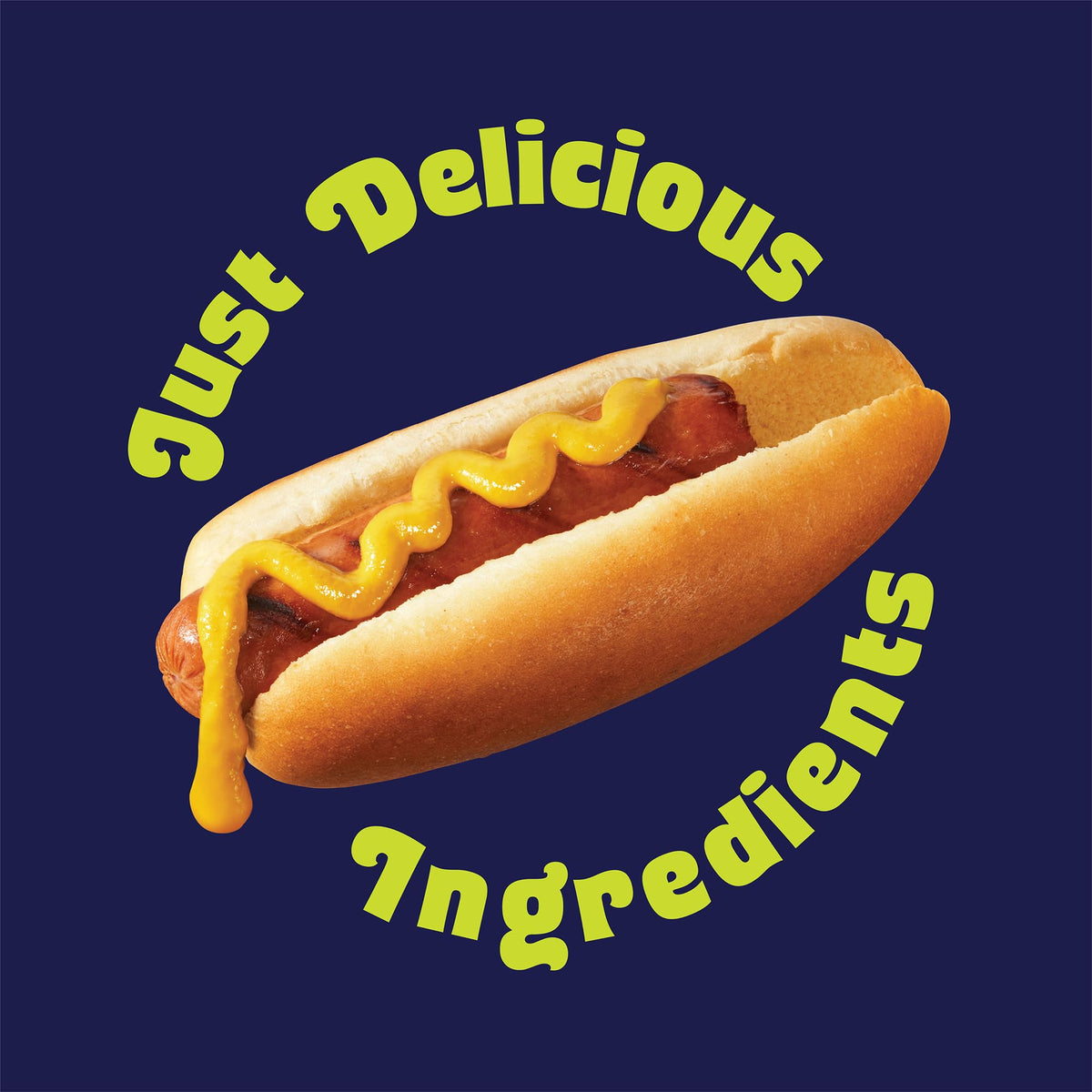 Organicville Yellow Mustard on a hot dog and pretzels.