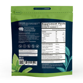 Organifi Green Juice Powder scoop beside bottle for quick mix.