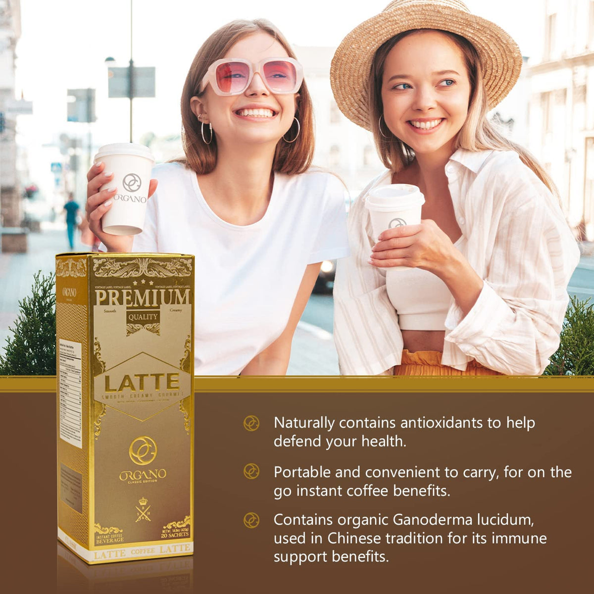 ORGANO Ganoderma lucidum red Reishi mushroom visual highlights natural ingredients