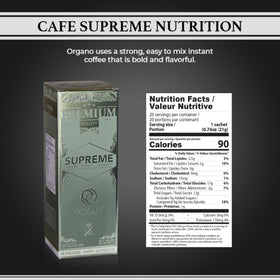 Organo Gold Cafe Supreme box packaging ready for home or travel.