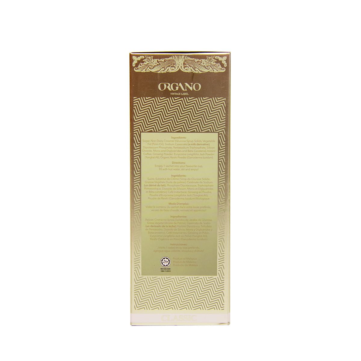 Organo Gold Cafe Supreme sealed sachet preserves freshness.