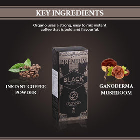 ORGANO Gourmet Black Coffee arabica and robusta beans form a premium blend base.
