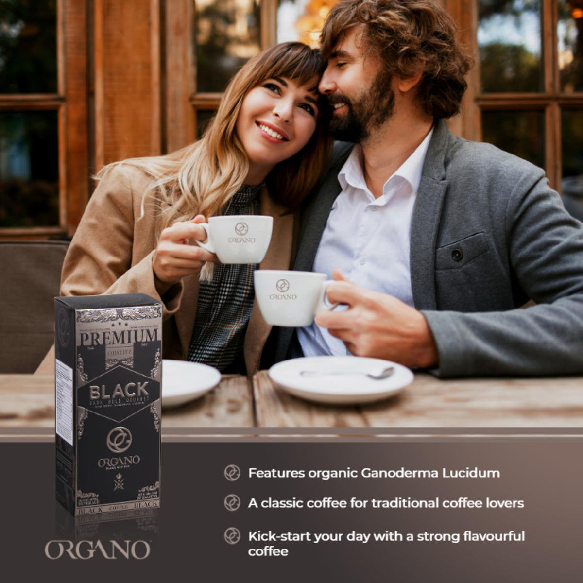 Organo Gourmet Black Coffee brew pour with smooth finish