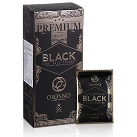 ORGANO Gourmet Black Coffee sachet packaging highlights freshness for on-the-go mornings