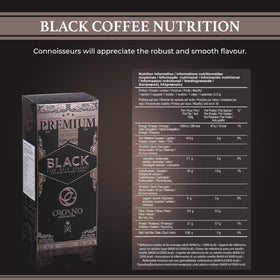 ORGANO Gourmet Black Coffee sachets ready instant preparation with hot water.