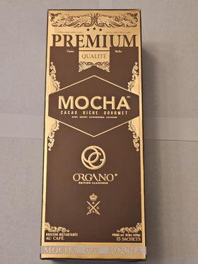 ORGANO Gourmet Cafe Mocha on a breakfast setup for a quick morning pick-me-up