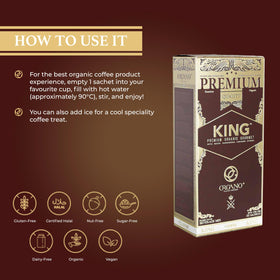 ORGANO King of Coffee aluminum seal packaging preserves aroma.