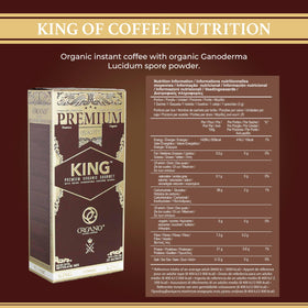 ORGANO King of Coffee instant mix for quick, flavorful mugs.