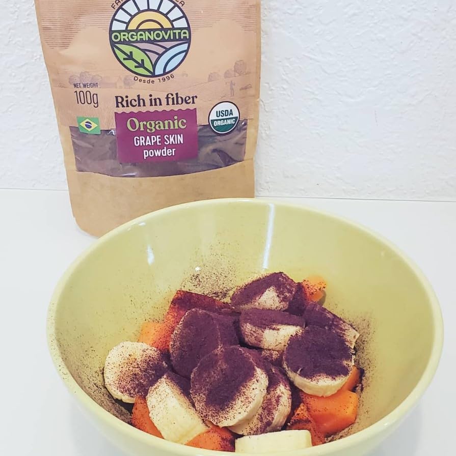 Organovita Grape Skin Powder baking – gluten-free additive with fruity notes.