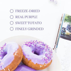 ORGFUN baking with purple sweet potato powder for vibrant flavor.