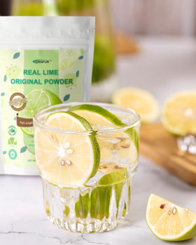 ORGFUN lime powder ingredient panel highlighting clean labels