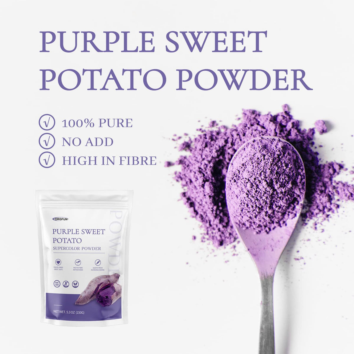 ORGFUN powder stirred into liquid for smooth blending.