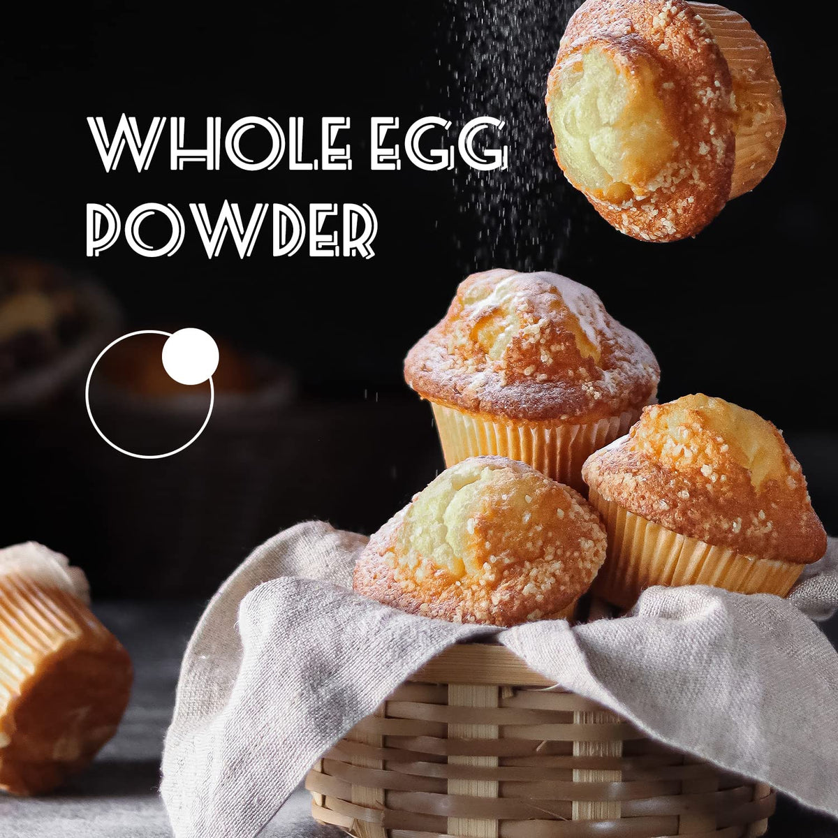 ORGFUN Whole Egg Powder pantry tub implies long shelf life and easy access.