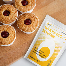 ORGFUN Whole Egg Powder for shakes suggests a protein boost in drinks.
