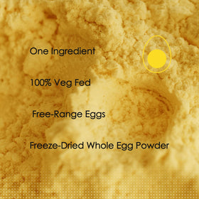 ORGFUN Whole Egg Powder scoop shows easy portioning for recipes.