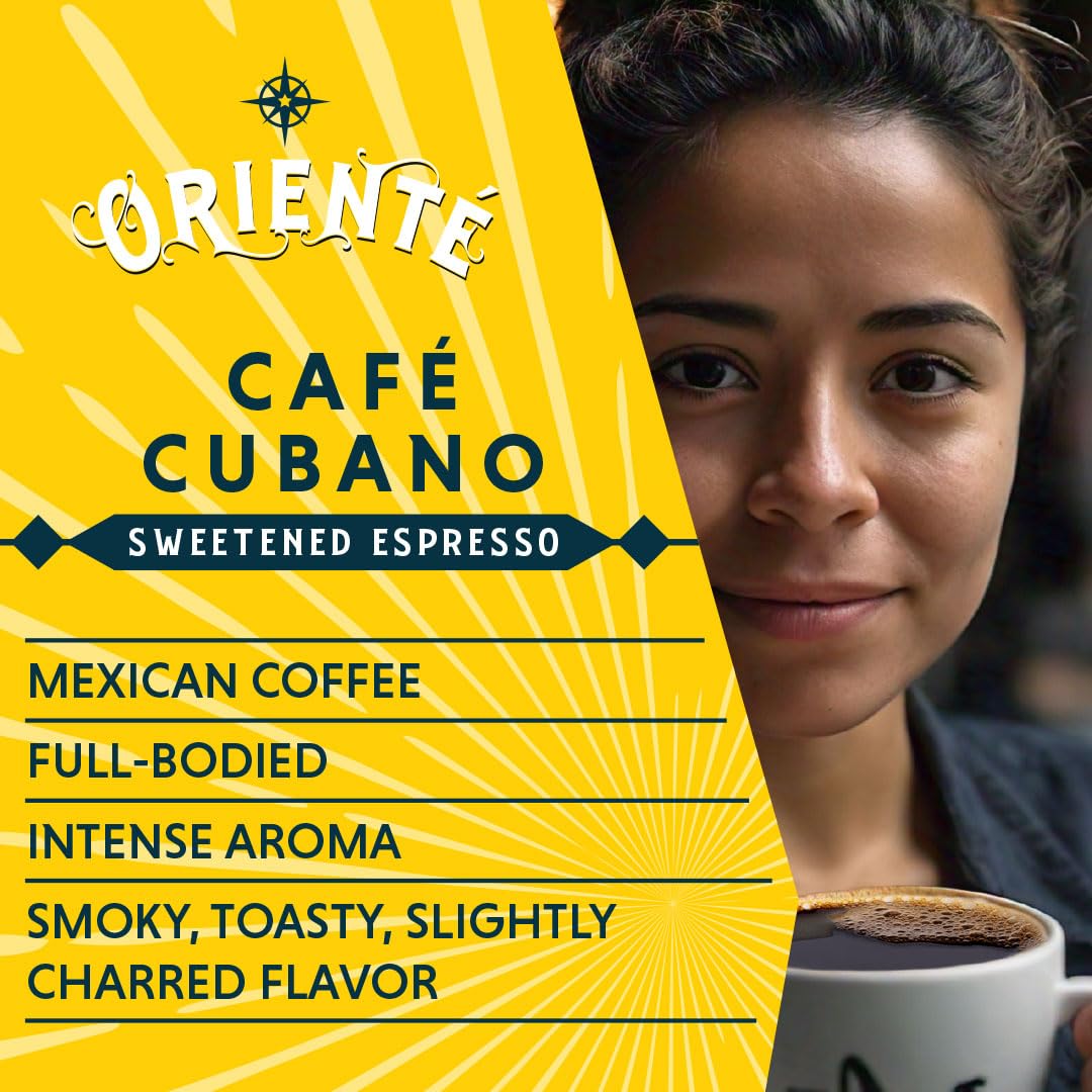 Oriente 100% Arabica beans for premium, smooth brewing.