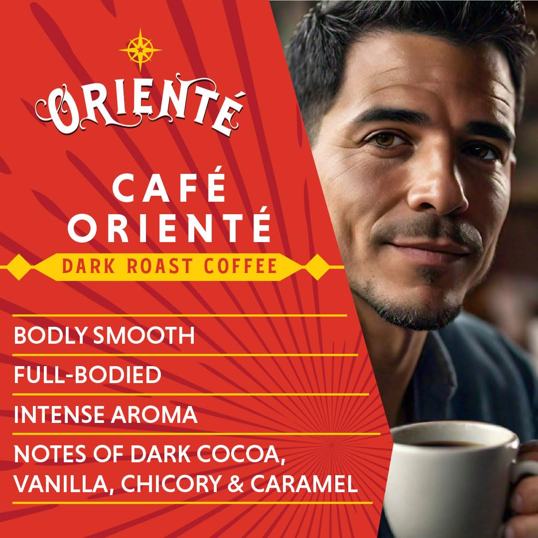 Oriente Dark Roast aroma highlighting chocolatey vanilla notes.