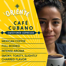 Oriente Sweetened Espresso Pods 18ct small-batch process highlights artisanal care and premium flavor.