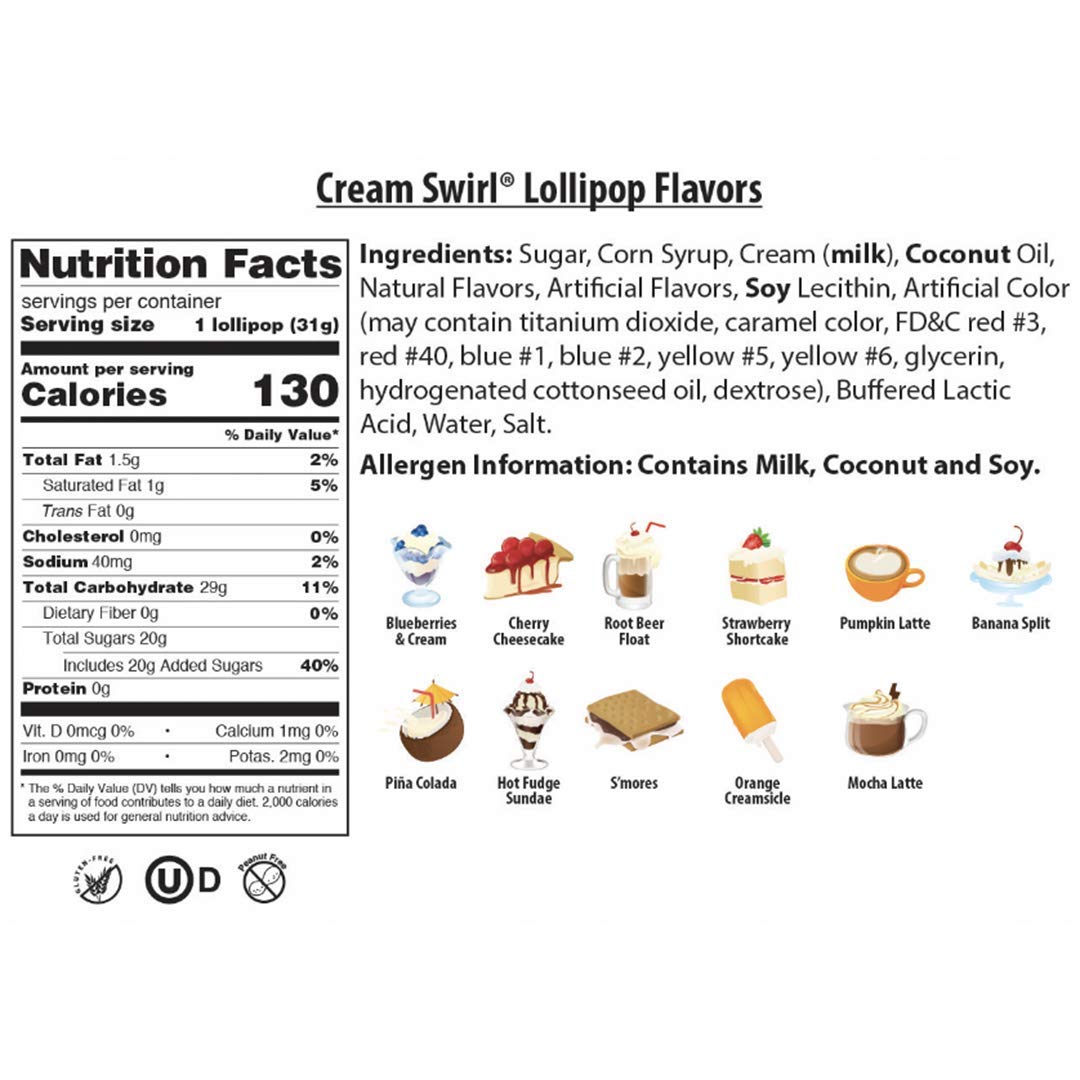 Original Gourmet Orange Creamsicle lollipops close-up cream swirl, smooth texture