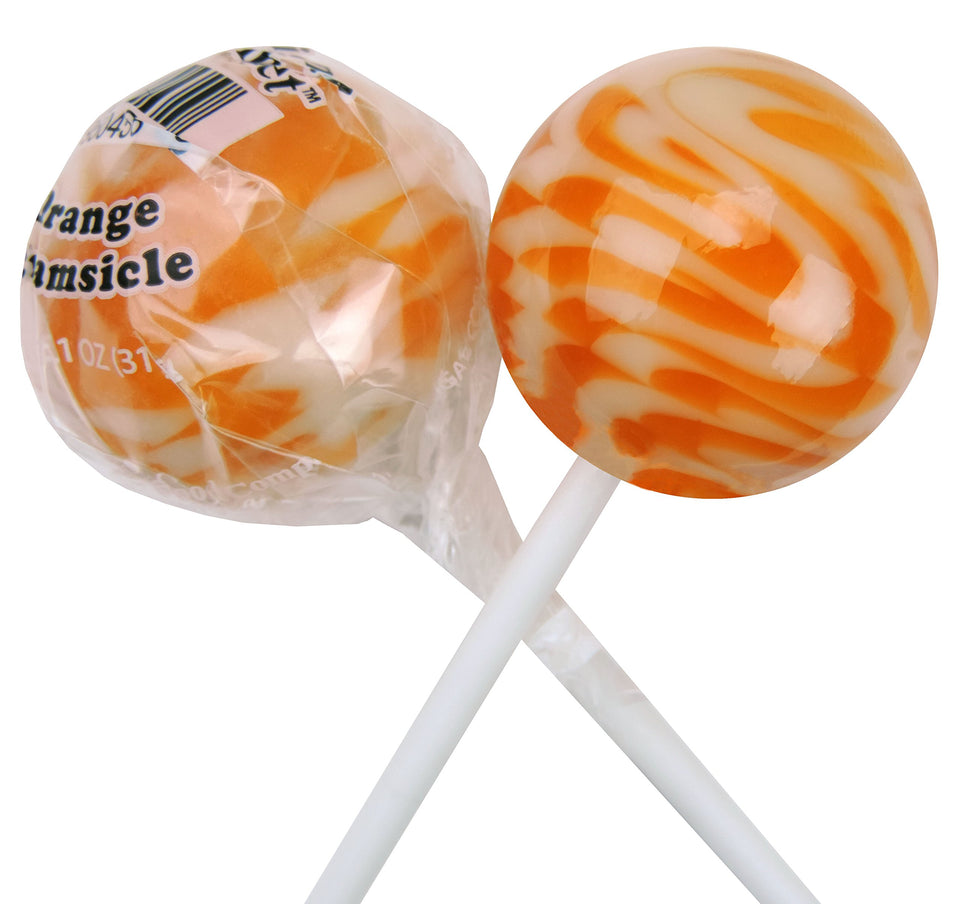 Original Gourmet Orange Creamsicle lollipops front view for parties