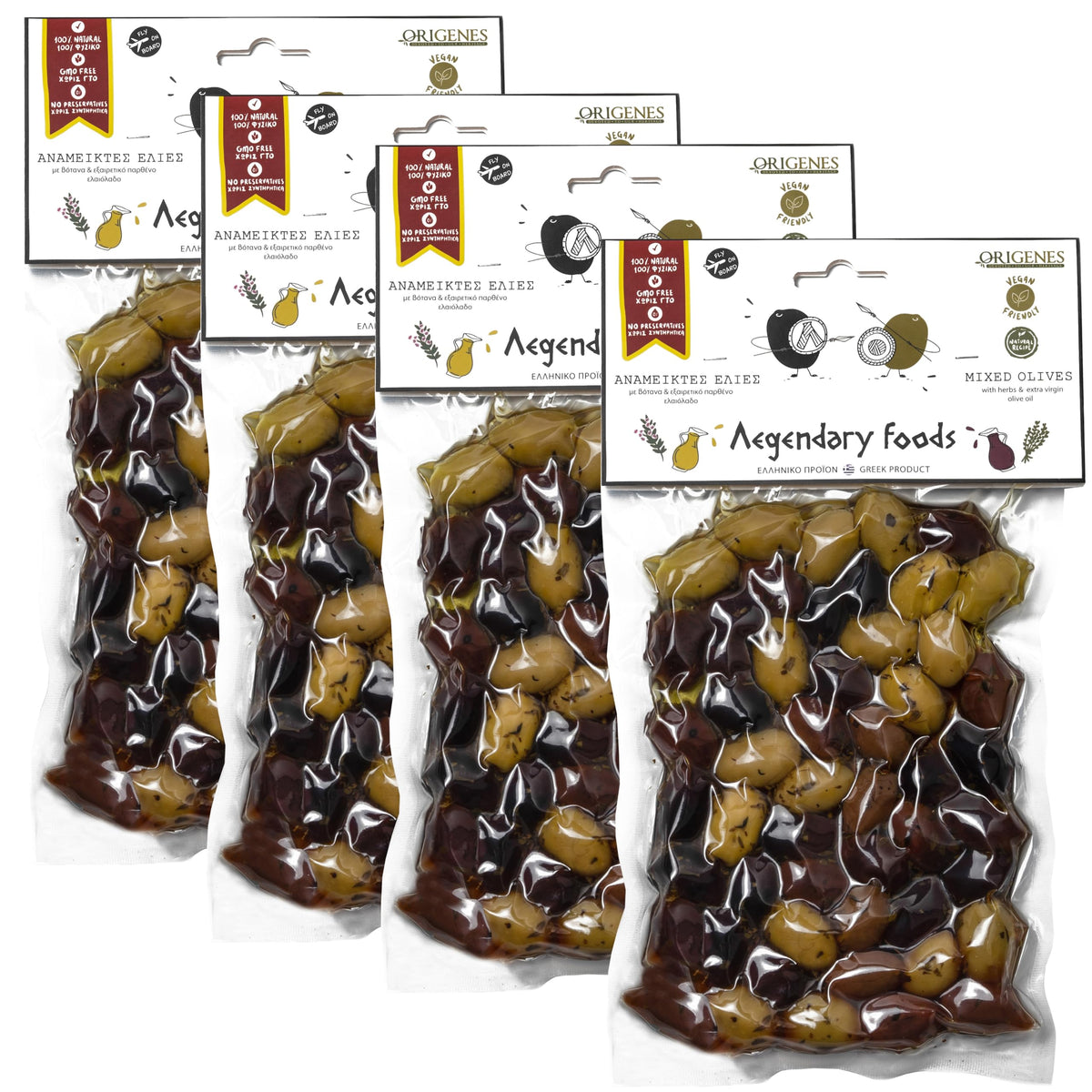 ORIGENES mixed olives in vacuum pack for savory snacking
