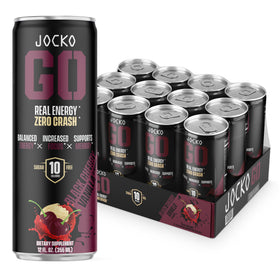 Origin Jocko GO bottle front view offering a sugar-free energy boost for busy days