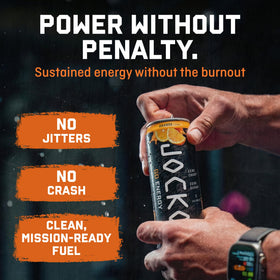 Origin Jocko GO packaging shot showcases a sleek, sugar-free energy option.
