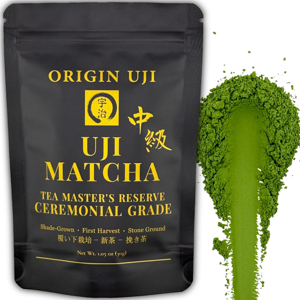 Origin Uji Matcha Masters Reserve ceremonial bowl scene for authentic ceremony and smooth umami.